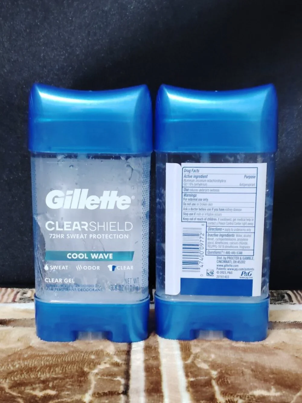 Gillette Anti-Perspirant Deodorant Clear Gel, Cool Wave 3.8 oz (Pack of 2)